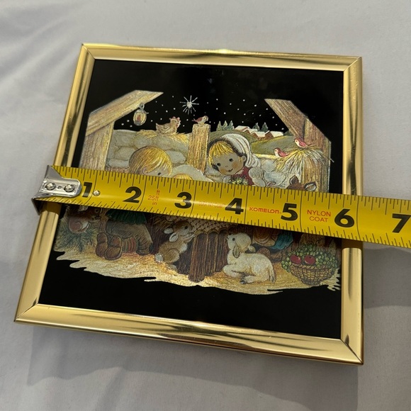 Kafka Screened Vintage Foil Etching Artwork 80’s 90’s Christmas Nativity Scene - Picture 6 of 9